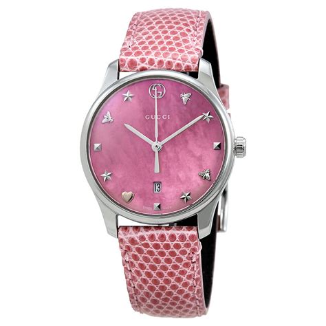 ladies gucci watch pink face|Gucci watches official website.